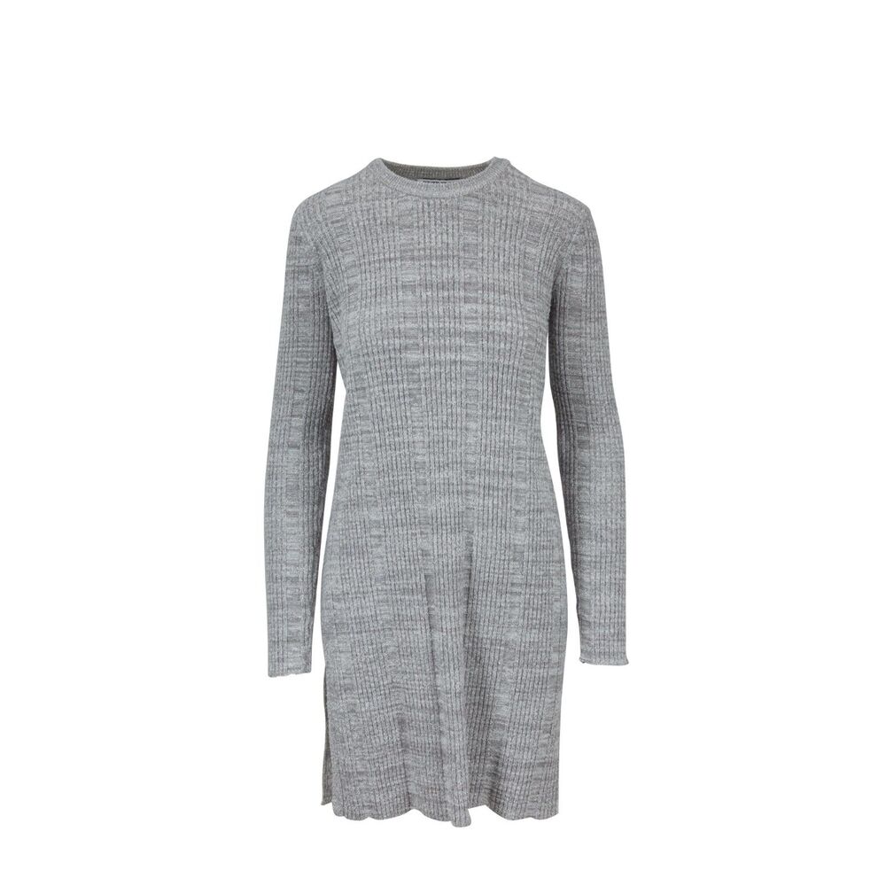ELIZABETH & JAMES Kellen Flannel Gray Ribbed Knit Tunic, Small